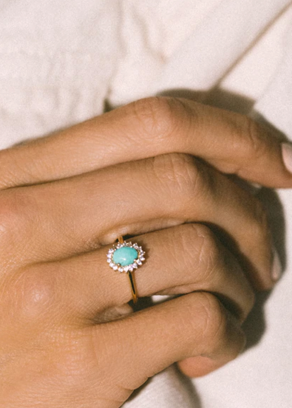 Leah Alexandra Mini Antiquity Ring | Turquoise
