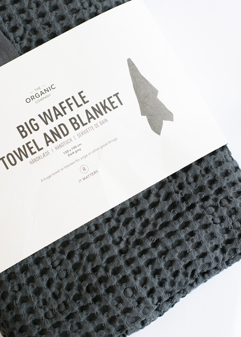 The Organic Company Big Waffle Towel and Blanket Grey
